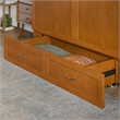Hamilton Queen Wood Murphy Bed Chest with Mattress and Storage in Light Toffee