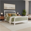 Orleans Queen Wood Low Profile Platform Bed with Matching Footboard in White
