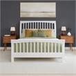 Orleans Queen Wood Low Profile Platform Bed with Matching Footboard in White