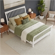Orleans Queen Wood Low Profile Platform Bed with Matching Footboard in White