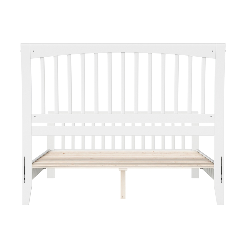 Orleans Queen Wood Low Profile Platform Bed with Matching Footboard in White