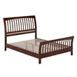 Orleans Queen Wood Low Profile Platform Bed with Matching Footboard in Walnut
