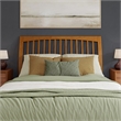 Orleans Queen Wood Low Profile Platform Bed w Matching Footboard in Light Toffee