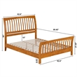 Orleans Queen Wood Low Profile Platform Bed w Matching Footboard in Light Toffee