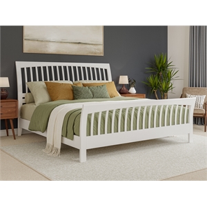orleans king wood low profile platform bed with matching footboard in white