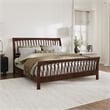Orleans King Wood Low Profile Platform Bed with Matching Footboard in Walnut