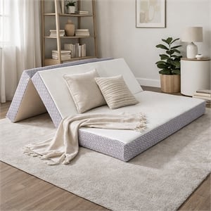 CoolSoft Queen 6&quot Memory Foam Folding Mattress in Gray