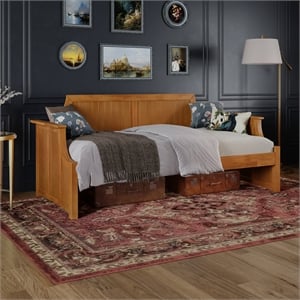 AFI Cambridge Mid-Century Solid Wood Twin Daybed in Light Toffee