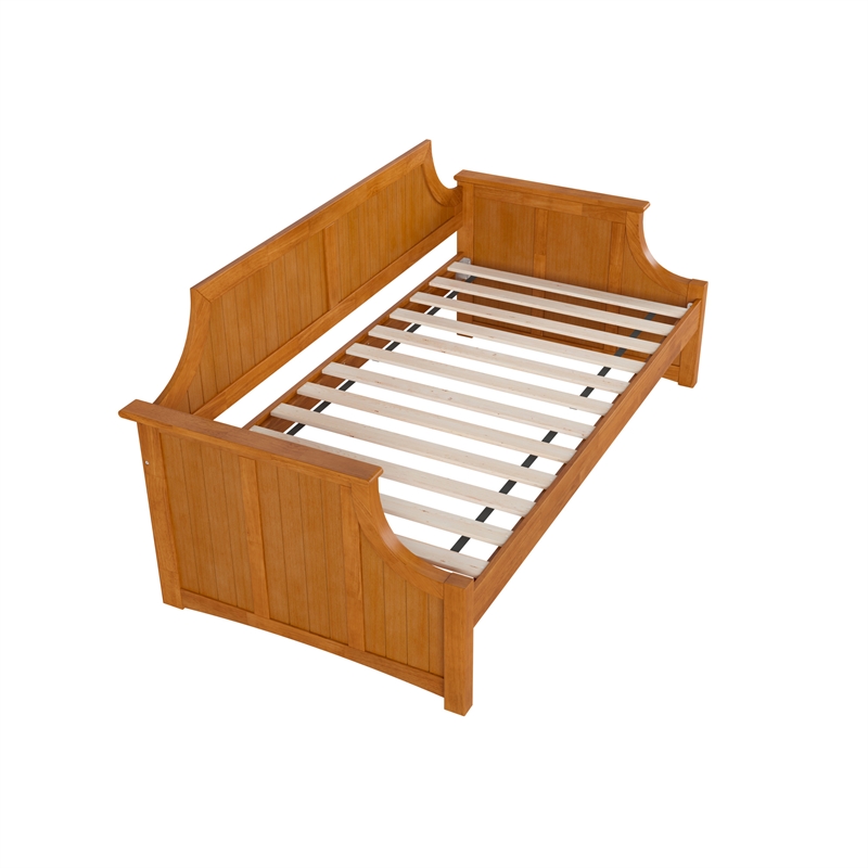 AFI Cambridge Mid-Century Solid Wood Twin Daybed in Light Toffee