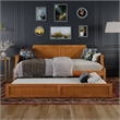 AFI Cambridge Mid-Century Solid Wood Daybed with Twin Trundle in Light Toffee