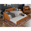 AFI Cambridge Mid-Century Solid Wood Daybed with Twin Trundle in Light Toffee