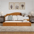 AFI Nantucket Mid-Century Solid Wood Twin Daybed with Trundle in Light Toffee