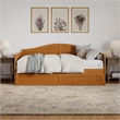 AFI Nantucket Mid-Century Solid Wood Twin Daybed with Trundle in Light Toffee