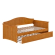 AFI Nantucket Mid-Century Solid Wood Twin Daybed with Trundle in Light Toffee