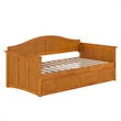 AFI Nantucket Mid-Century Solid Wood Twin Daybed with Trundle in Light Toffee