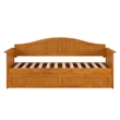 AFI Nantucket Mid-Century Solid Wood Twin Daybed with Trundle in Light Toffee