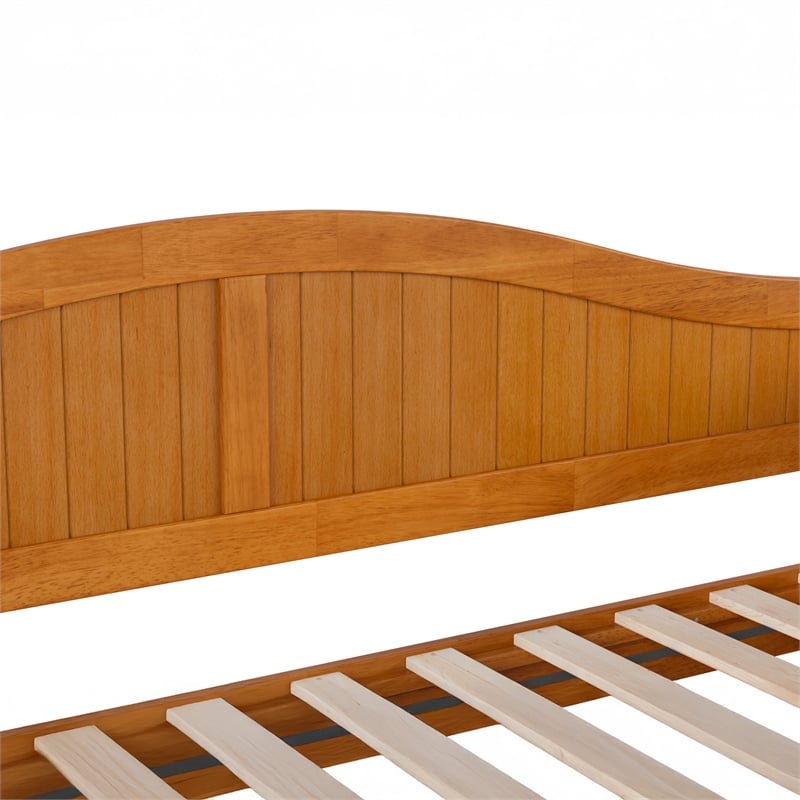 AFI Nantucket Mid-Century Solid Wood Twin Daybed with Trundle in Light Toffee