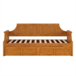 AFI Cambridge Mid-Century Wood Twin Daybed with Set of 2 Drawers in Light Toffee