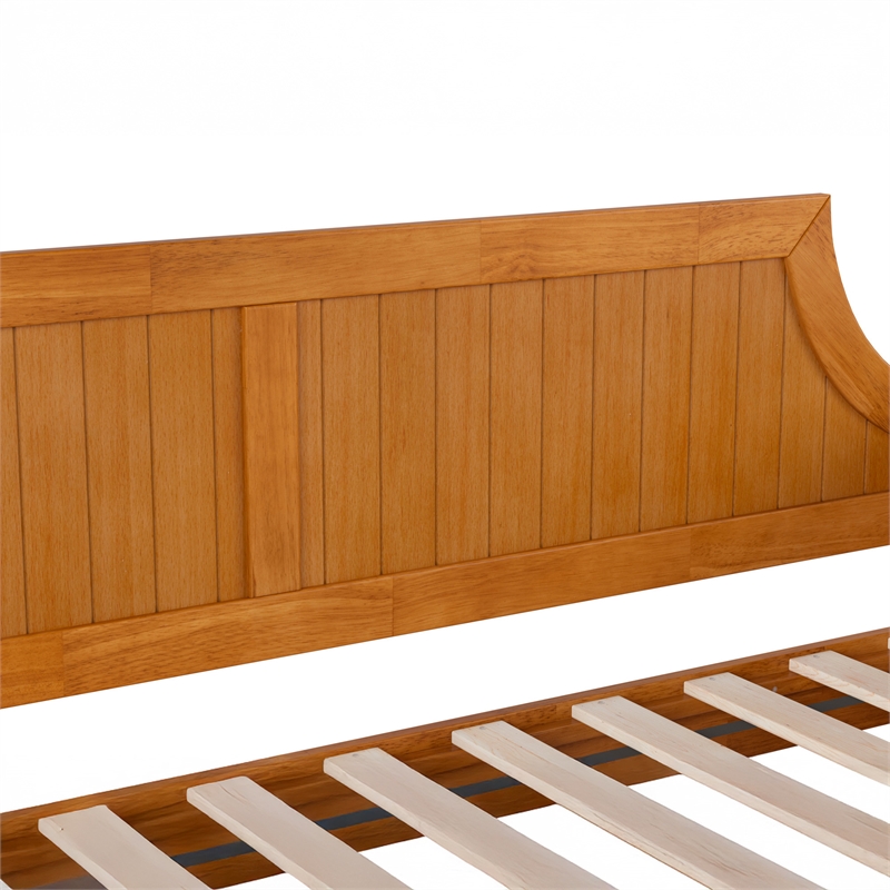 AFI Cambridge Mid-Century Wood Twin Daybed with Set of 2 Drawers in Light Toffee