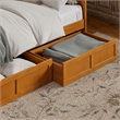 AFI Nantucket Mid-Century Wood Twin Daybed with Set of 2 Drawers in Light Toffee