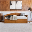 AFI Acadia Mid-Century Solid Wood Daybed with Twin Trundle in Light Toffee