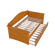 AFI Acadia Mid-Century Solid Wood Daybed with Twin Trundle in Light Toffee