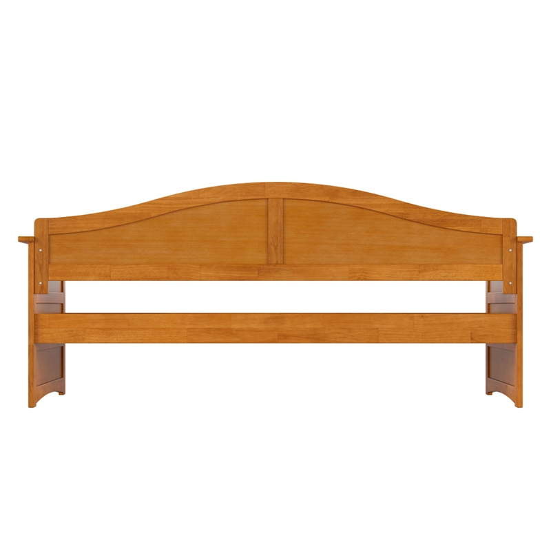 AFI Acadia Mid-Century Solid Wood Twin Daybed with Back Board in Light Toffee