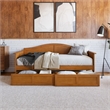 AFI Acadia Mid-Century Wood Twin Daybed with Set of 2 Drawers in Light Toffee
