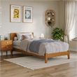 Orlando Twin XL Solid Wood Foundation Bed in Light Toffee