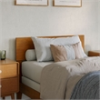 Orlando Twin XL Solid Wood Foundation Bed in Light Toffee