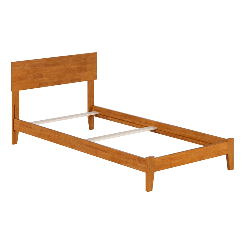 Orlando Twin XL Solid Wood Foundation Bed in Light Toffee