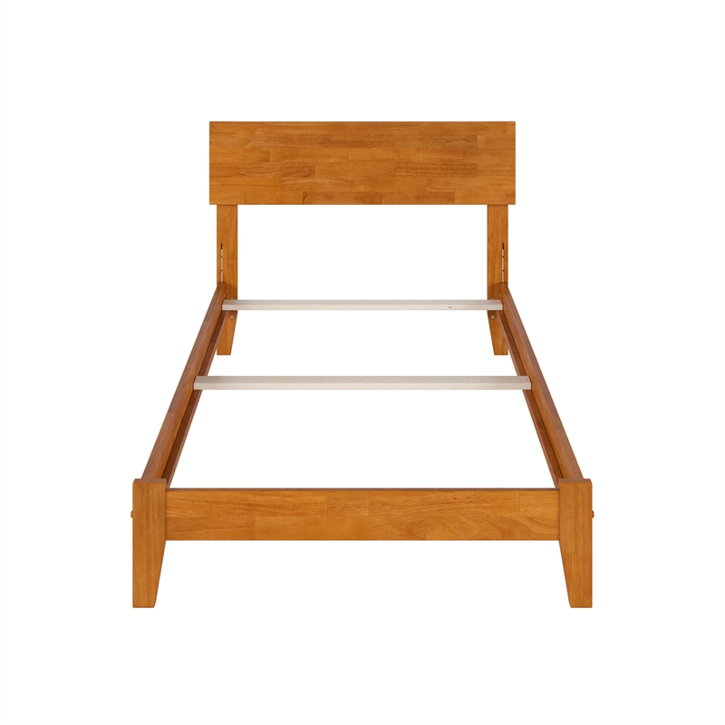 Orlando Twin XL Solid Wood Foundation Bed in Light Toffee