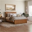 Nantucket Queen Wood Foundation Bed with Matching Footboard in Light Toffee