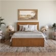 Nantucket Queen Wood Foundation Bed with Matching Footboard in Light Toffee