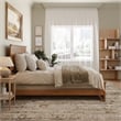Nantucket Queen Wood Foundation Bed with Matching Footboard in Light Toffee