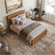 Nantucket Queen Wood Foundation Bed with Matching Footboard in Light Toffee