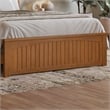 Nantucket Queen Wood Foundation Bed with Matching Footboard in Light Toffee