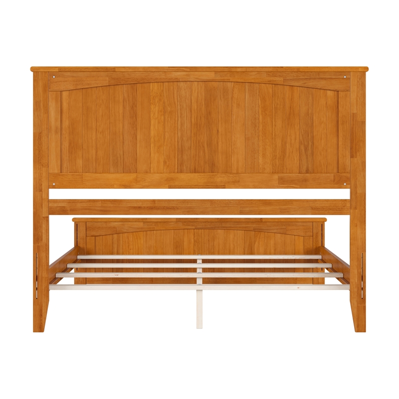 Nantucket Queen Wood Foundation Bed with Matching Footboard in Light Toffee