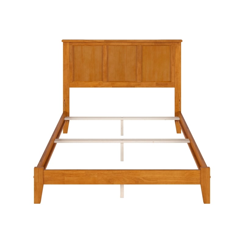 Madison Full Solid Wood Foundation Bed in Light Toffee