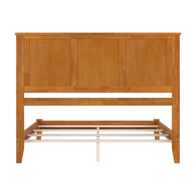 Madison Queen Solid Wood Foundation Bed in Light Toffee