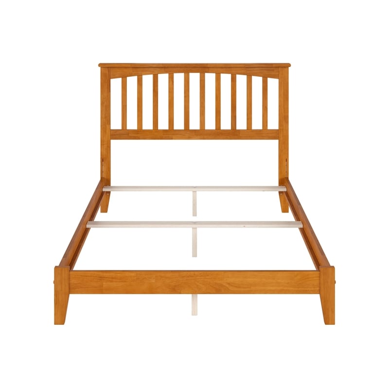 Mission Full Solid Wood Foundation Bed in Light Toffee