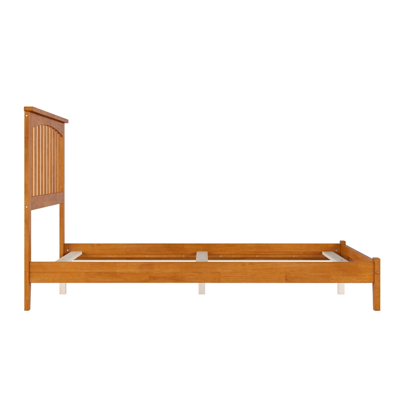 Mission Full Solid Wood Foundation Bed in Light Toffee