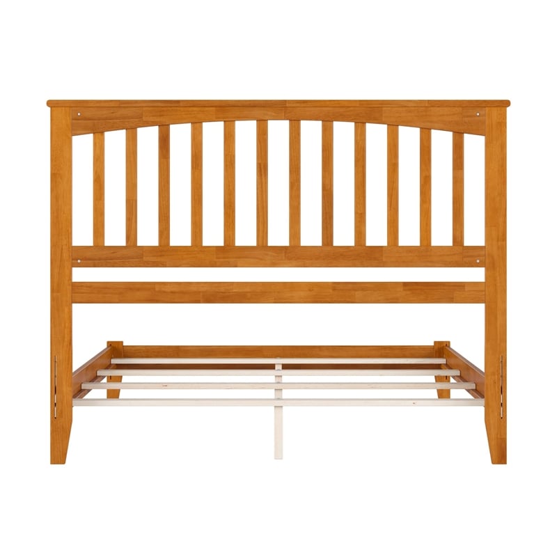 Mission Queen Solid Wood Foundation Bed in Light Toffee