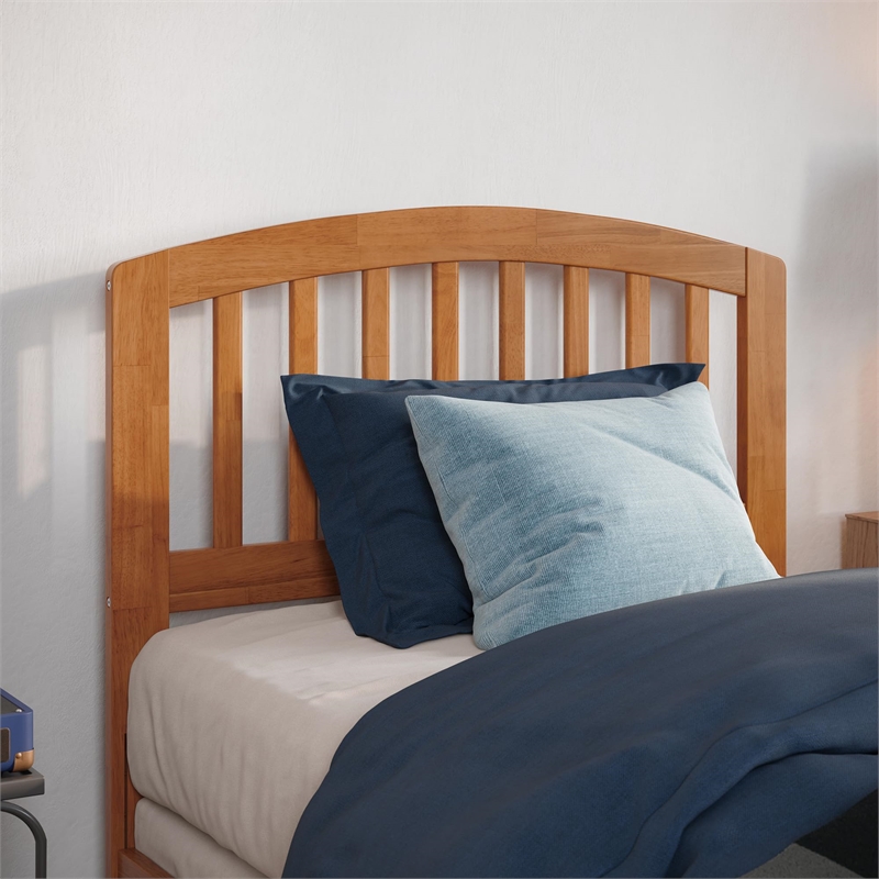 Richmond Twin XL Solid Wood Foundation Bed in Light Toffee