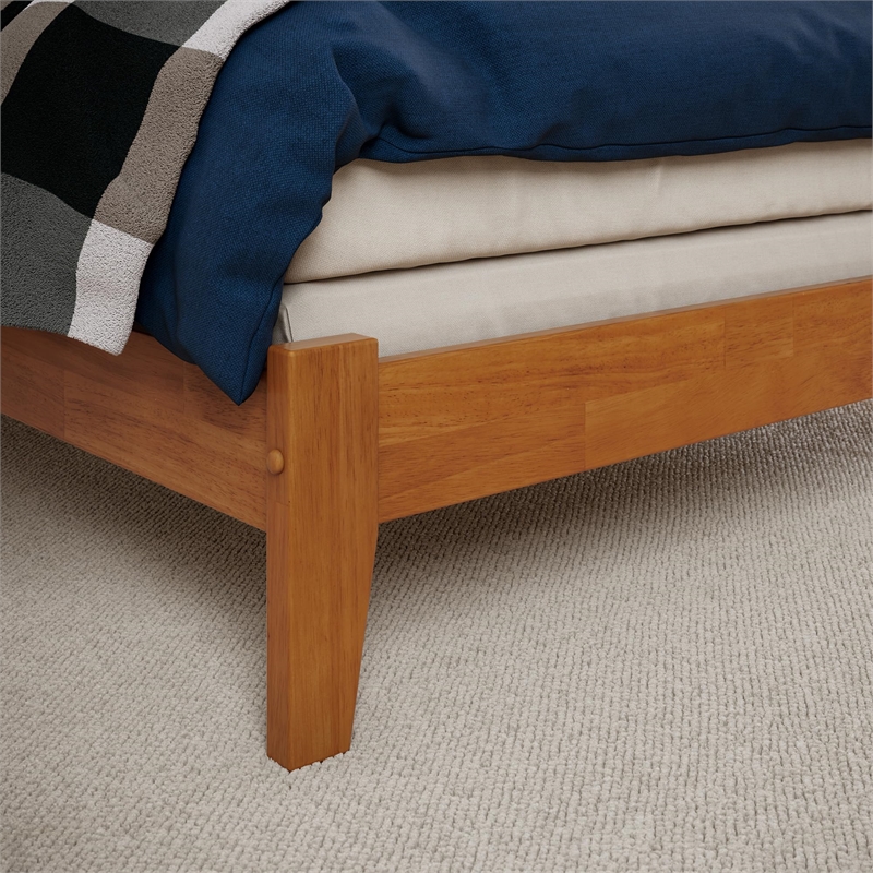 Richmond Twin XL Solid Wood Foundation Bed in Light Toffee