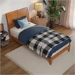Portland Twin XL Solid Wood Foundation Bed in Light Toffee