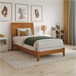 Portland Full Solid Wood Foundation Bed in Light Toffee