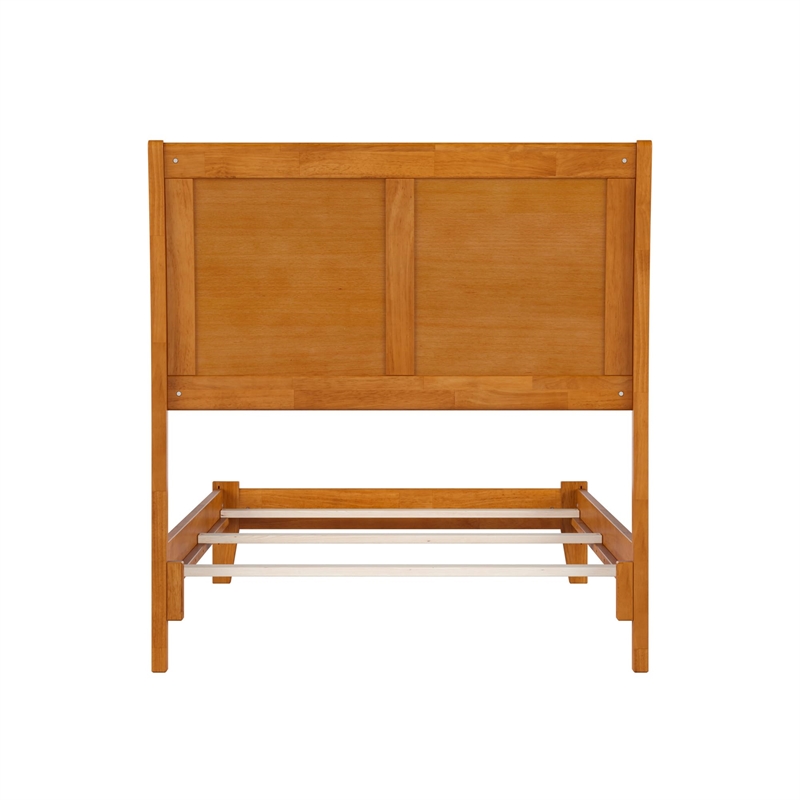 Portland Full Solid Wood Foundation Bed in Light Toffee