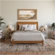 Portland Queen Solid Wood Foundation Bed in Light Toffee