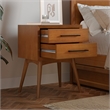 AFI Pasadena Solid Hardwood 2 Drawer Nightstand in Light Toffee
